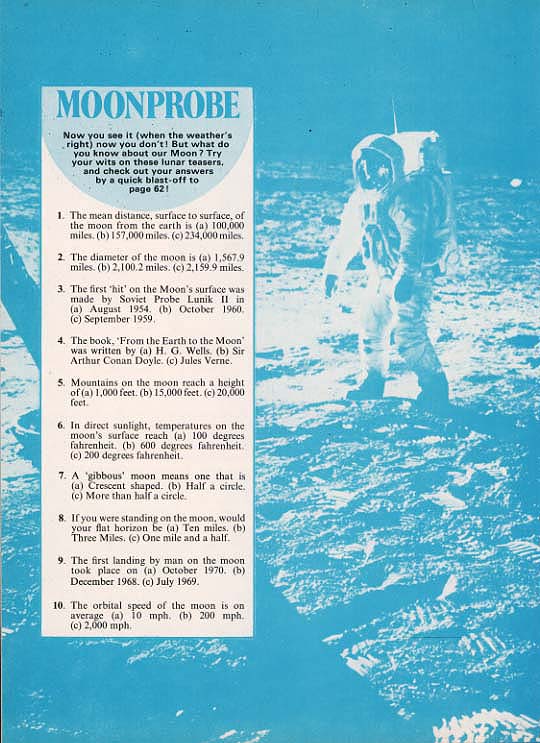 Moonprobe (Quiz about Moon Facts)