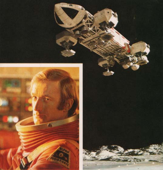 Eagle in Space, with Inset Photo of Alan Carter in Spacesuit
