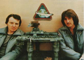 Martin Bower and Bill Pearson with refinery prototype from Outland