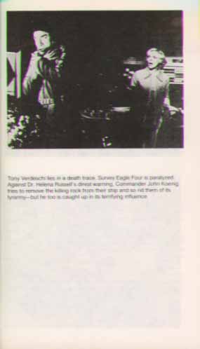 The rock creature from All That Glisters attacking Koenig with a light beam