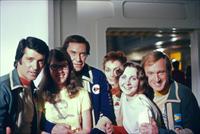 Tony Anholt, Pat Jenkins, Martin Landau, Catherine Schell, Carole Abbs, Nick Tate, 9th December 1976