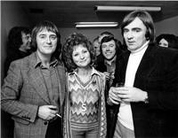 Another Space: 1999 Year 1 party. Keith Wilson (left) and Michael Barnes (between Sylvia and Brian Johnson) are not in clashing make-up.