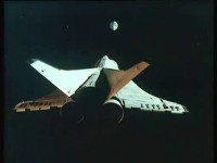 'NASA' space shuttle flies to moon