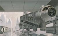 Ralph McQuarrie preproduction painting of the Pirate Ship- the 
