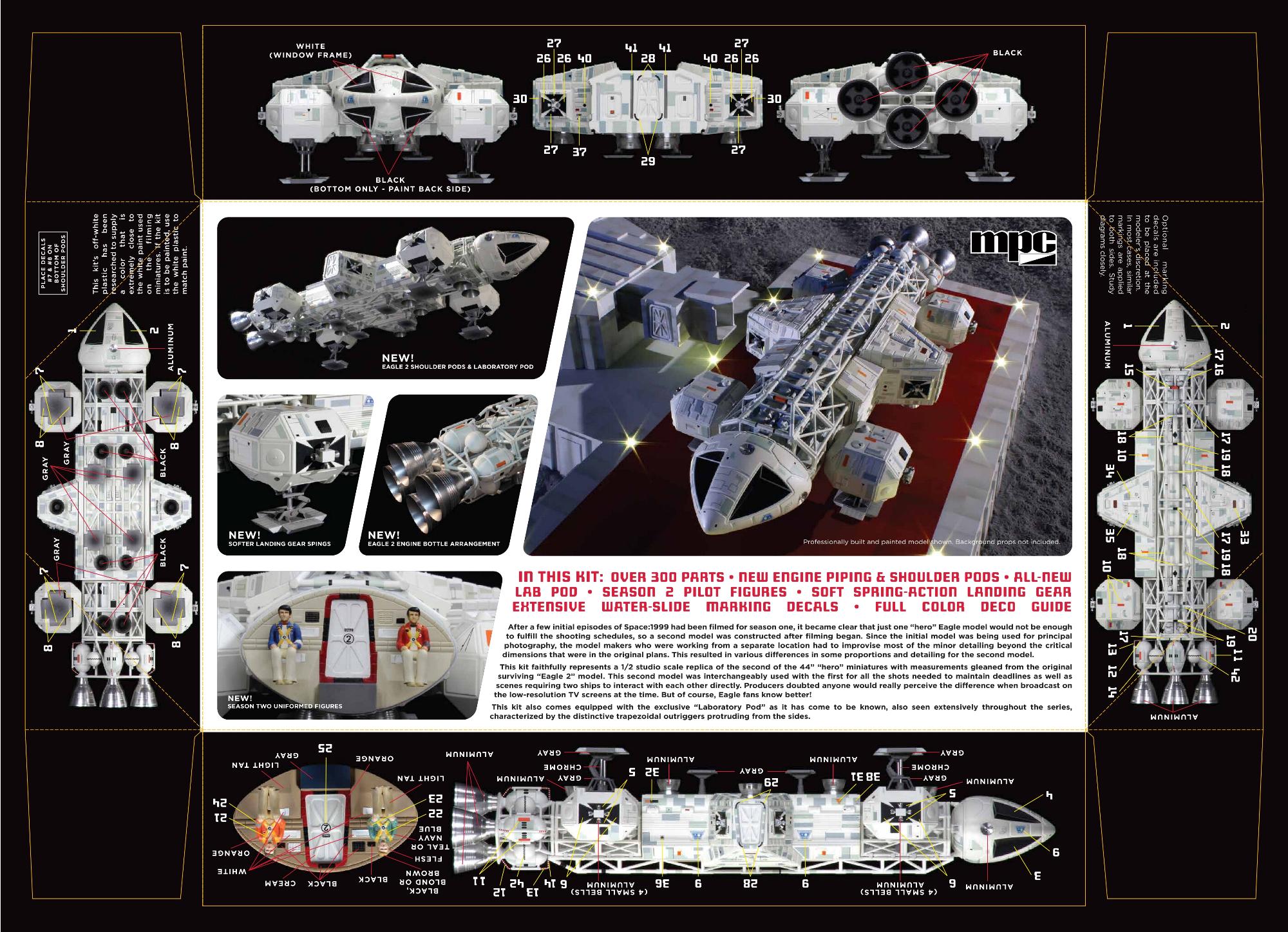 SPACE 1999 EAGLE TRANSPORTER NEW 22" INCH EAGLE WEATHERING DECALS 