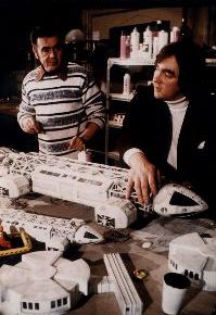 Cyril Forster and Brian Johnson with the Eagle models