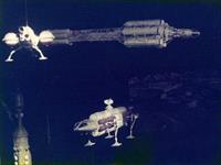 The Ultra Probe and Superswift, with pilot ship and Dorzak ship to the side