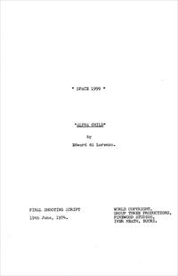 Alpha Child script title page